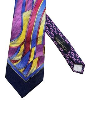 Versace Vintage 90’s Multicolor Geometric Wave Silk Tie